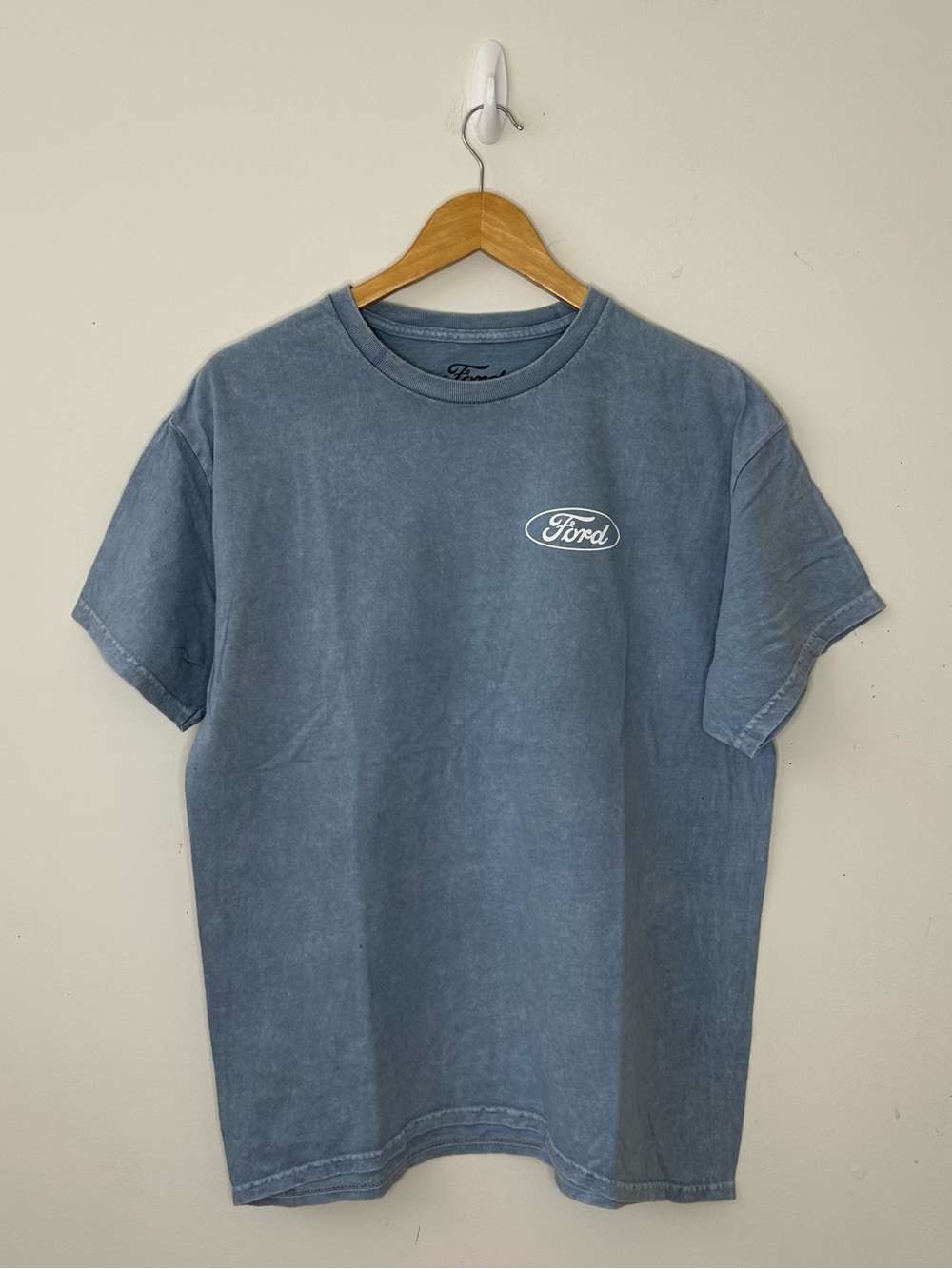 Ford Men's Graphic T-Shirt Crew Neck Short Sleeve Cotton Size Medium Blue